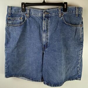 Levis 550 Relaxed Fit Jean Shorts Mens Size 42 Blue Denim Red Tab